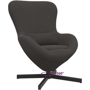 vidaXL, Fauteuil, Chaise oeuf Tissu gris foncé ressemblant à des boucles - Publicité vidaXL, Fauteuil, Chaise oeuf Tissu gris foncé ressemblant à des boucles - Publicité