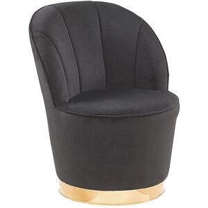 Beliani, Fauteuil, Fauteuil velours noir / or semi-circulaire ALBY - Publicité Beliani, Fauteuil, Fauteuil velours noir / or semi-circulaire ALBY - Publicité