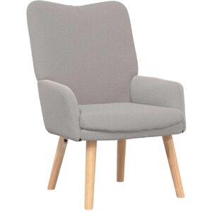 vidaXL, Fauteuil, Fauteuil de relaxation Gris clair Tissu bouclé ressemblant à de la laine - Publicité vidaXL, Fauteuil, Fauteuil de relaxation Gris clair Tissu bouclé ressemblant à de la laine - Publicité