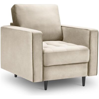 Cosmopolitan Design, Fauteuil, Fauteuil en velours, "Aspen", 1 Place, Beige Foncé, 80x90x90 Fabriqué en Europe - Publicité Cosmopolitan Design, Fauteuil, Fauteuil en velours, "Aspen", 1 Place, Beige Foncé, 80x90x90 Fabriqué en Europe - Publicité