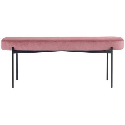PAPERFLOW Banc de velours rose 118cm Gaia L - Publicité PAPERFLOW Banc de velours rose 118cm Gaia L - Publicité