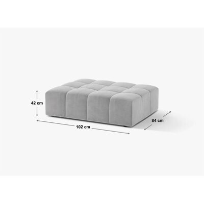 Cosmopolitan Design, Tabouret, Pouf Velours, "Chicago", 1 Place, Argent, 102x84x42 Fabriqué en Europe - Publicité Cosmopolitan Design, Tabouret, Pouf Velours, "Chicago", 1 Place, Argent, 102x84x42 Fabriqué en Europe - Publicité
