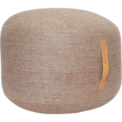 Hübsch, Tabouret, Pouf avec poignée en cuir - Publicité Hübsch, Tabouret, Pouf avec poignée en cuir - Publicité