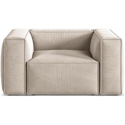 Cosmopolitan Design, Fauteuil, Fauteuil en velours, "Aveiro", 1 Place, Beige Clair, 114x90x71 Fabriqué en Europe - Publicité Cosmopolitan Design, Fauteuil, Fauteuil en velours, "Aveiro", 1 Place, Beige Clair, 114x90x71 Fabriqué en Europe - Publicité