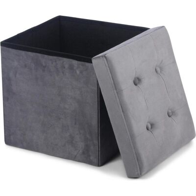 Domoletti, Tabouret, Pouf, grey, 38 cm x 38 cm x 38 cm - Publicité Domoletti, Tabouret, Pouf, grey, 38 cm x 38 cm x 38 cm - Publicité