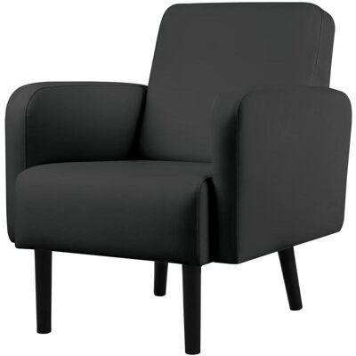 Paperflow, Fauteuil, Fauteuil LISBOA noir noir simili cuir - Publicité Paperflow, Fauteuil, Fauteuil LISBOA noir noir simili cuir - Publicité