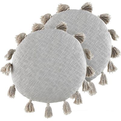 Beliani Coussin Ronde en Coton - Lot de 2 - Décoration Boho Moderne - Publicité Beliani Coussin Ronde en Coton - Lot de 2 - Décoration Boho Moderne - Publicité