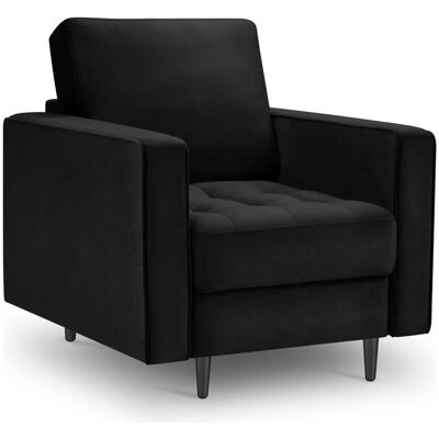 Cosmopolitan Design, Fauteuil, Fauteuil en velours, "Aspen", 1 Place, Noir, 80x90x90 Fabriqué en Europe - Publicité Cosmopolitan Design, Fauteuil, Fauteuil en velours, "Aspen", 1 Place, Noir, 80x90x90 Fabriqué en Europe - Publicité