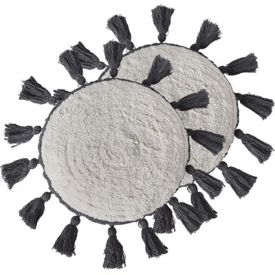 Beliani Modèle: 2 Coussins Coton Blanc Cassé - Coussin - Publicité Beliani Modèle: 2 Coussins Coton Blanc Cassé - Coussin - Publicité