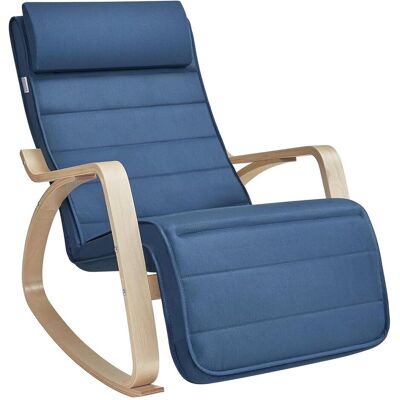 Songmics, Fauteuil, Chaise à bascule bleu marron Tissu - Publicité Songmics, Fauteuil, Chaise à bascule bleu marron Tissu - Publicité