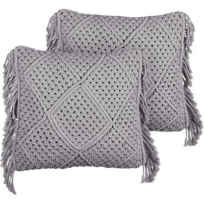 Coussins en coton gris BESHAM de Beliani - Lot de 2 - Publicité Coussins en coton gris BESHAM de Beliani - Lot de 2 - Publicité