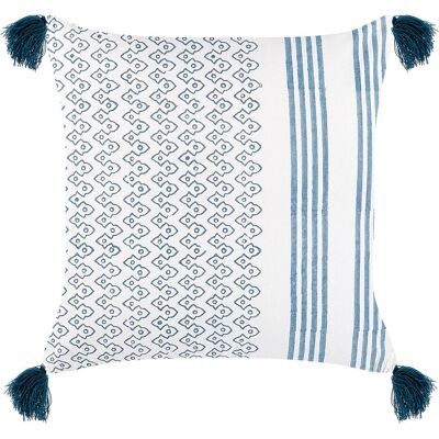Coussin en coton Beliani TILIA Bleu Géométrique 45x45 - Coussin - Publicité Coussin en coton Beliani TILIA Bleu Géométrique 45x45 - Coussin - Publicité