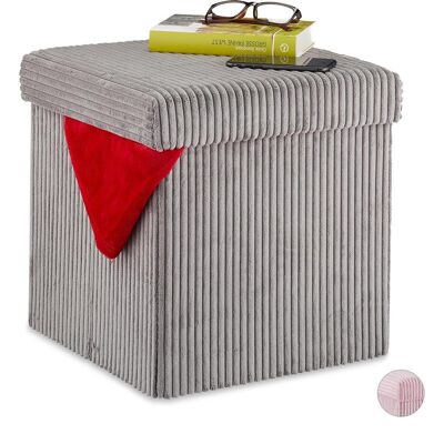 Relaxdays, Tabouret, Cube rangement pliable, velours - Publicité Relaxdays, Tabouret, Cube rangement pliable, velours - Publicité