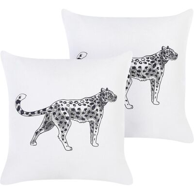 Beliani Coussins en Coton à Motif Animal - 2 pièces - Publicité Beliani Coussins en Coton à Motif Animal - 2 pièces - Publicité