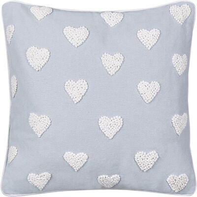 Coussin en Coton à Cœurs Brodés Beliani - 45x45cm Carré - Publicité Coussin en Coton à Cœurs Brodés Beliani - 45x45cm Carré - Publicité