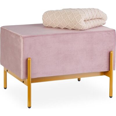 Relaxdays Ottoman en velours - 40x60x43 cm - Rose - Poufs & Ottomans - Publicité Relaxdays Ottoman en velours - 40x60x43 cm - Rose - Poufs & Ottomans - Publicité