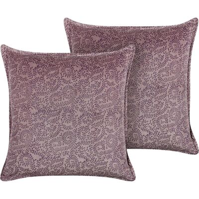Beliani coussins en Velours à Fleurs - Accessoires Déco - Publicité Beliani coussins en Velours à Fleurs - Accessoires Déco - Publicité