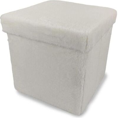 Domoletti, Tabouret, Pouf Mateo, white, 38 cm x 38 cm x 38 cm - Publicité Domoletti, Tabouret, Pouf Mateo, white, 38 cm x 38 cm x 38 cm - Publicité