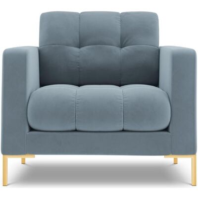 Cosmopolitan Design, Fauteuil, Fauteuil en velours, "Bali", 1 Place, Bleu Clair, 87x96x75 Fabriqué en Europe - Publicité Cosmopolitan Design, Fauteuil, Fauteuil en velours, "Bali", 1 Place, Bleu Clair, 87x96x75 Fabriqué en Europe - Publicité