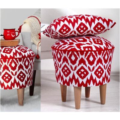 Atelier del Sofa Pouffe Rouge Blanc - Pouffe - Publicité Atelier del Sofa Pouffe Rouge Blanc - Pouffe - Publicité