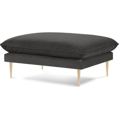 Cosmopolitan Design, Tabouret, Pouf Velours, "Vienna", 1 Place, Gris Foncé, 93x73x43 Fabriqué en Europe - Publicité Cosmopolitan Design, Tabouret, Pouf Velours, "Vienna", 1 Place, Gris Foncé, 93x73x43 Fabriqué en Europe - Publicité