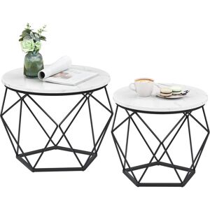 Vasagle, Table basse, Ensemble de tables basses en bois blanc (50 x 50 x 40 cm) - Publicité Vasagle, Table basse, Ensemble de tables basses en bois blanc (50 x 50 x 40 cm) - Publicité