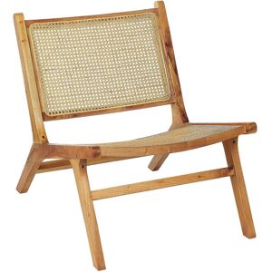 Chaise d'accent en mahogany et rotin Beliani - Mobilier Salon - Publicité Chaise d'accent en mahogany et rotin Beliani - Mobilier Salon - Publicité