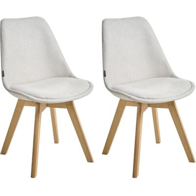 Beliani Ensemble de 2 Chaises en Tissu Off-White DAKOTA II - Chaises de Salle à Manger - Publicité Beliani Ensemble de 2 Chaises en Tissu Off-White DAKOTA II - Chaises de Salle à Manger - Publicité