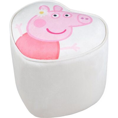 Pouf Bébé Peppa Pig - Revêtement velours - Beige / Motif Truie - Publicité Pouf Bébé Peppa Pig - Revêtement velours - Beige / Motif Truie - Publicité