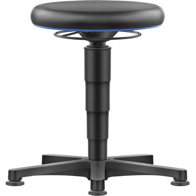 Bimos, Chaise de bureau, Tabouret Allround, similicuir, avec patins, anneau de couleur bleu. (45 - 65 cm) - Publicité Bimos, Chaise de bureau, Tabouret Allround, similicuir, avec patins, anneau de couleur bleu. (45 - 65 cm) - Publicité
