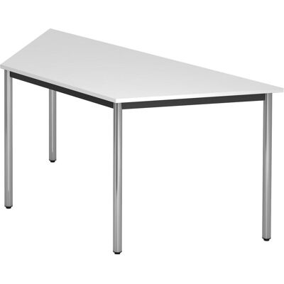 Table de Réunion Blanche et Chrome HAMMERBACHER - 160x69 - Publicité Table de Réunion Blanche et Chrome HAMMERBACHER - 160x69 - Publicité