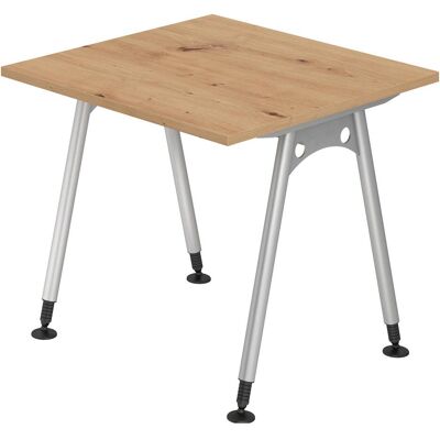 Hammerbacher, Bureau, Bureau Pied A 80x80 Chêne cendré - Publicité Hammerbacher, Bureau, Bureau Pied A 80x80 Chêne cendré - Publicité