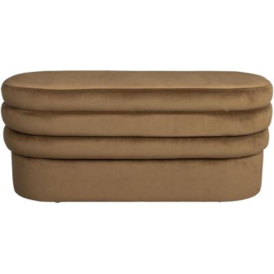 Dutchbone Aditi Banc en Velours - 93cm - Marron - Design Moderne - Publicité Dutchbone Aditi Banc en Velours - 93cm - Marron - Design Moderne - Publicité