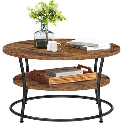 Songmics, Table basse, Couchtisch Rund Industrie-Design Metall Vintagebraun (80 x 45 cm) - Publicité Songmics, Table basse, Couchtisch Rund Industrie-Design Metall Vintagebraun (80 x 45 cm) - Publicité