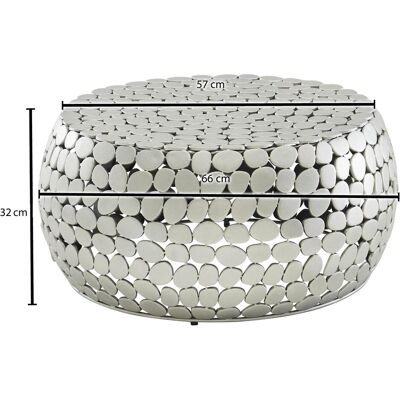 Table basse en aluminium argenté Wohnling 66x66x32cm - Publicité Table basse en aluminium argenté Wohnling 66x66x32cm - Publicité