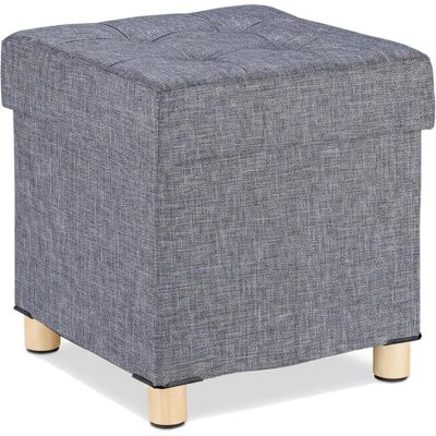 Relaxdays, Tabouret, Tabouret rembourré avec espace de rangement, doux - Publicité Relaxdays, Tabouret, Tabouret rembourré avec espace de rangement, doux - Publicité