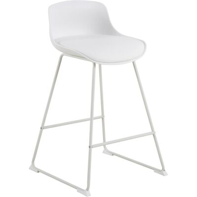 Signature Daelina - Cuir synthétique blanc - Tabouret de bar - 84cm - Publicité Signature Daelina - Cuir synthétique blanc - Tabouret de bar - 84cm - Publicité