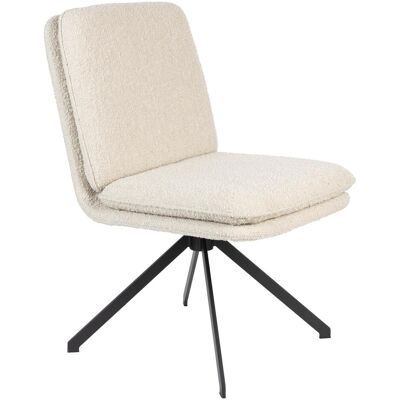 Chaise de salle à manger TYLER en tissu bouclé blanc - Chaise - Publicité Chaise de salle à manger TYLER en tissu bouclé blanc - Chaise - Publicité