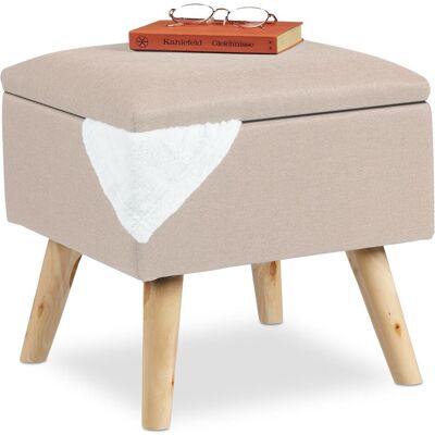 Relaxdays, Tabouret, Tabouret avec espace de rangement, rembourré - Publicité Relaxdays, Tabouret, Tabouret avec espace de rangement, rembourré - Publicité