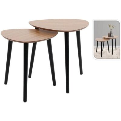Ensemble de Tables de Salon en Pin - Style Rustique - Publicité Ensemble de Tables de Salon en Pin - Style Rustique - Publicité