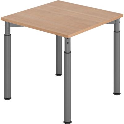 Bureau réglable Hammerbacher YS08 - Noyer, 80x80cm - Publicité Bureau réglable Hammerbacher YS08 - Noyer, 80x80cm - Publicité