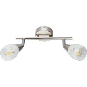 Globo, Applique + plafonnier, Projecteur FRANZISKA, nickel mat, verre clair, 54813-2 (E14) - Publicité Globo, Applique + plafonnier, Projecteur FRANZISKA, nickel mat, verre clair, 54813-2 (E14) - Publicité