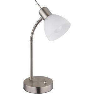 Globo, Lampe de table, Malte E14 Tischleuchte 5W Warmweiss Nickel Matt, Metall Ø10cm 51490101 (430 lm, E14) - Publicité Globo, Lampe de table, Malte E14 Tischleuchte 5W Warmweiss Nickel Matt, Metall Ø10cm 51490101 (430 lm, E14) - Publicité