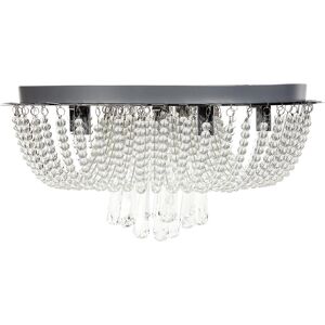 Beliani Lustre en Cristal Argenté - Lampe de Plafond Élégante - Publicité Beliani Lustre en Cristal Argenté - Lampe de Plafond Élégante - Publicité