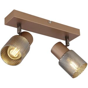 Globo, Applique + plafonnier, Satella E14 Strahler 2-fach 40W Kaffeefarben Matt, Metall Ø7cm 54314-2 (E14) - Publicité Globo, Applique + plafonnier, Satella E14 Strahler 2-fach 40W Kaffeefarben Matt, Metall Ø7cm 54314-2 (E14) - Publicité