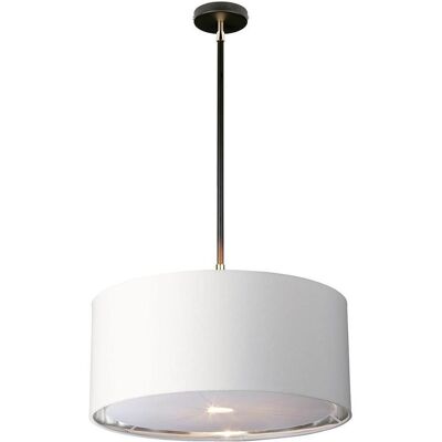 Elstead Lighting Balance Suspension Luminaire - Noir, Nickel Poli, Abat-jour Blanc - Publicité Elstead Lighting Balance Suspension Luminaire - Noir, Nickel Poli, Abat-jour Blanc - Publicité
