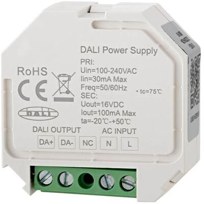Sigor, Éclairage : accessoires, Alimentation de bus DALI 100mAh 45,5x45x20mm - Publicité Sigor, Éclairage : accessoires, Alimentation de bus DALI 100mAh 45,5x45x20mm - Publicité