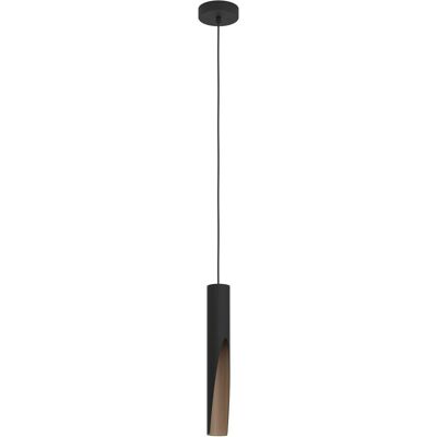 EGLO Barbotto - Suspension LED noire avec intérieur en bois - Publicité EGLO Barbotto - Suspension LED noire avec intérieur en bois - Publicité
