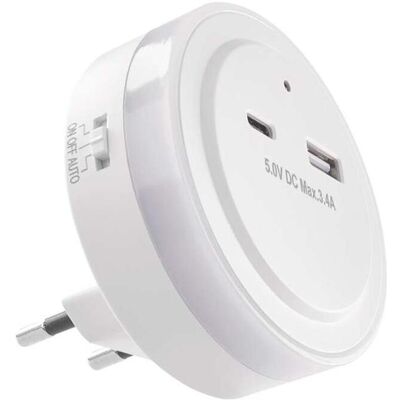 Emos Veilleuse P3323 - Lampe avec Capteur et USB - Publicité Emos Veilleuse P3323 - Lampe avec Capteur et USB - Publicité