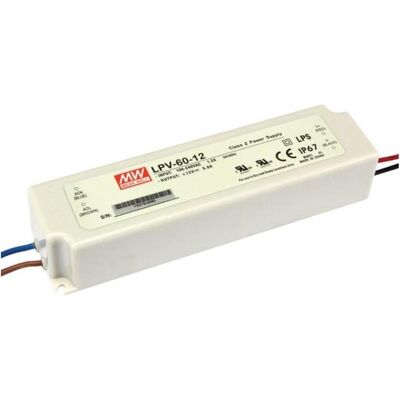 MeanWell, Éclairage : accessoires, ALIMENTATION À DÉCOUPAGE - 1 SORTIE - 60 W - 12 V - Publicité MeanWell, Éclairage : accessoires, ALIMENTATION À DÉCOUPAGE - 1 SORTIE - 60 W - 12 V - Publicité